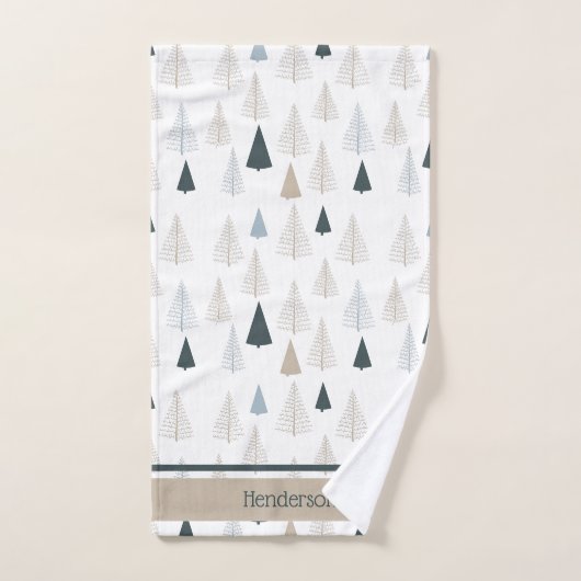Primitive Kiefern auf Weiß Badhandtuch Set (Handtuch)