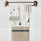 Primitive Kiefern auf Weiß Badhandtuch Set