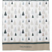 Primitive Kiefern auf Weiß Duschvorhang (Vorderseite)