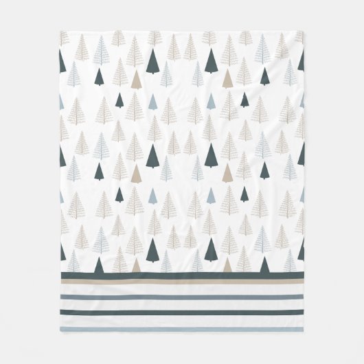 Primitive Kiefern auf Weiß Fleecedecke (Vorderseite)