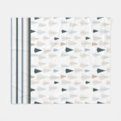 Primitive Kiefern auf Weiß Fleecedecke (Vorderseite (Horizontal))