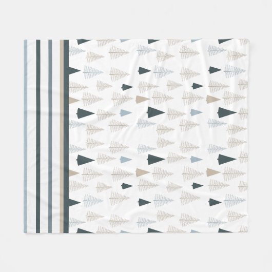 Primitive Kiefern auf Weiß Fleecedecke (Vorderseite (Horizontal))