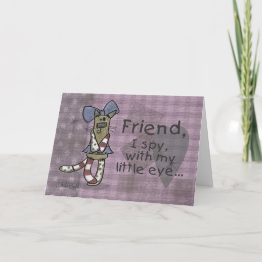Primitive Kitty für Freund Karte (Vorderseite)
