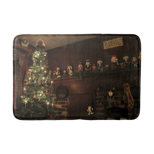 Primitive koloniale Weihnachtsfeiertage Badematte (Vorderseite)