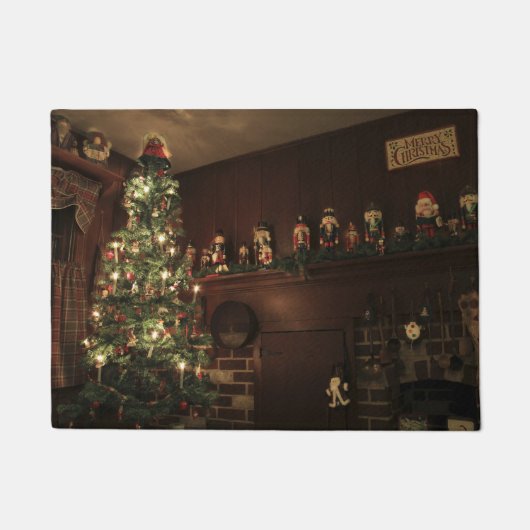 Primitive koloniale Weihnachtsfeiertage Fußmatte (Vorderseite)