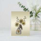 Primitive Krähen Sonnenblumen Postkarte (Stehend Vorderseite)