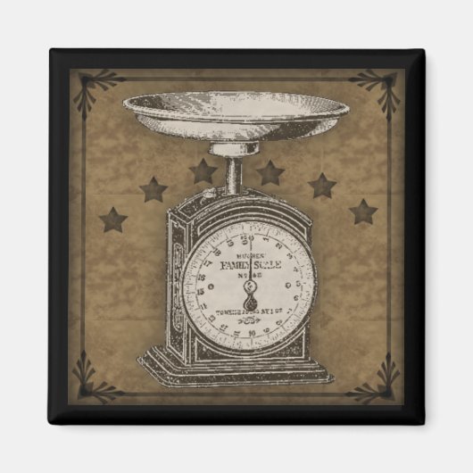 Primitive Küchenskala Vintag Style Magnet (Vorne)