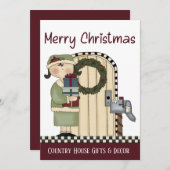 Primitive Land Weihnachten Rustikale Weihnachtskar (Vorne/Hinten)