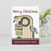 Primitive Land Weihnachten Rustikale Weihnachtskar (Stehend Vorderseite)