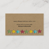 Primitive Länderstars auf der Kraft-Visitenkarte Visitenkarte (Rückseite)