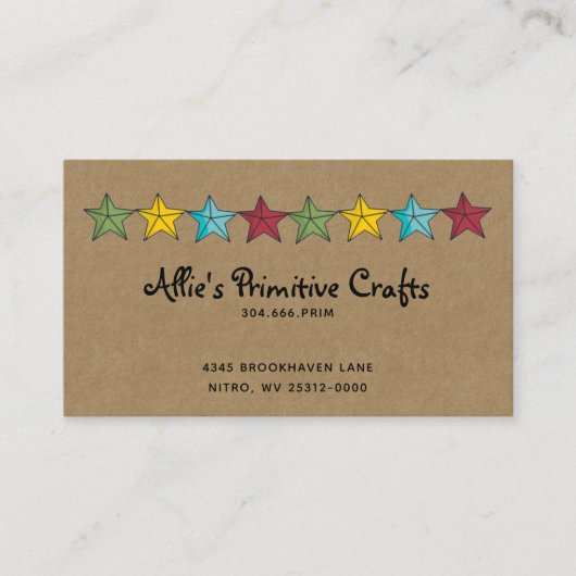 Primitive Länderstars auf der Kraft-Visitenkarte Visitenkarte (Vorderseite)