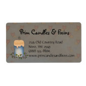 Primitive Landeskerze mit Beeren-Label (Vorne)