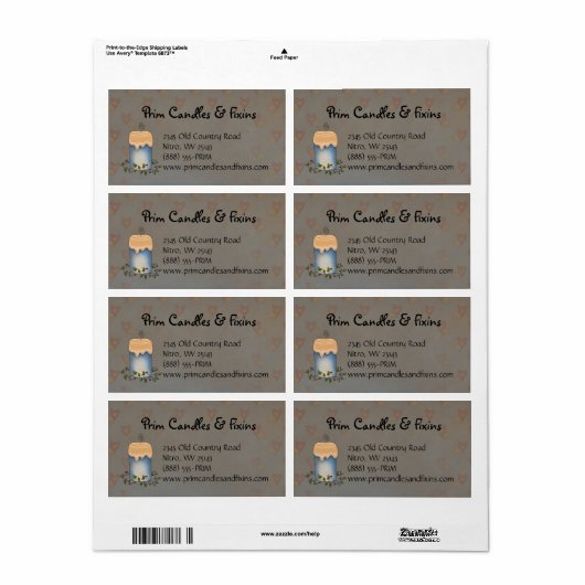 Primitive Landeskerze mit Beeren-Label (Vorne)