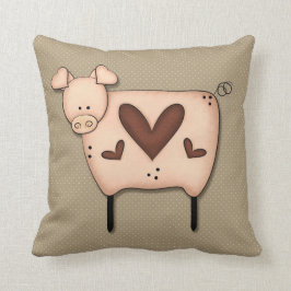 Primitive Landschwärzdekor Kissen