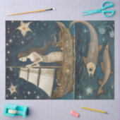 Primitive Meerjungfrau in der Dekoupage des Himmel Seidenpapier (Basteln)