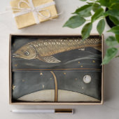 Primitive Meerjungfrau in einer Dekoupage des Boot Seidenpapier (Geschenk)