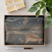 Primitive Meerjungfrau in einer Dekoupage des Boot Seidenpapier (Geschenk)