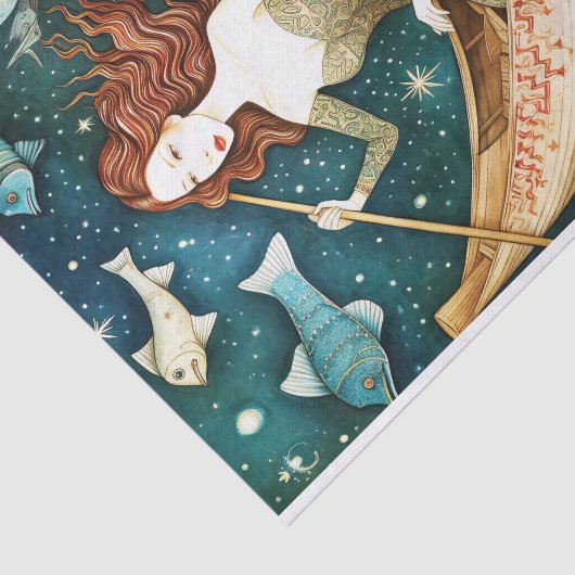 Primitive Meerjungfrau mit entfärbter Fisch Seidenpapier (Ausschnitt)