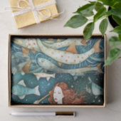 Primitive Meerjungfrau mit entfärbter Fisch Seidenpapier (Geschenk)