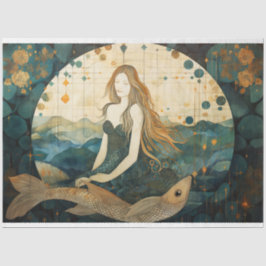 Primitive Meerjungfrau mit Entkopplung des Fischme Seidenpapier