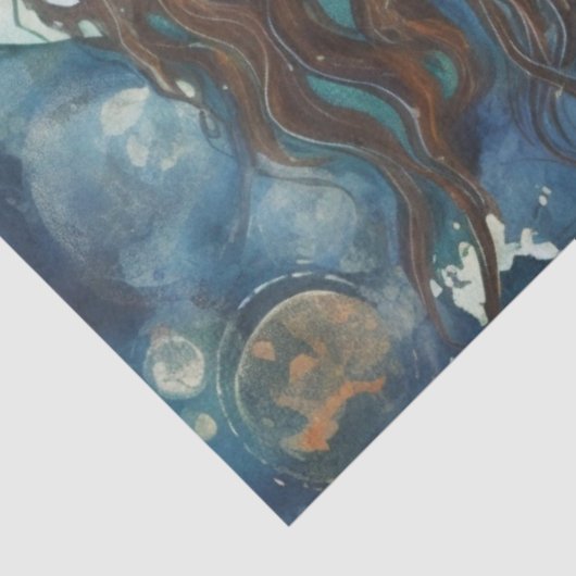 Primitive Meerjungfrau & Mondmalerei Dekoupage Seidenpapier (Ausschnitt)