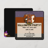 Primitive Niedliche Kid's Halloween-Party Einladun Einladung (Vorne/Hinten)