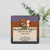 Primitive Niedliche Kid's Halloween-Party Einladun Einladung (Stehend Vorderseite)