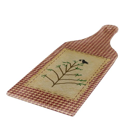 Primitive Pine Tree Glass Cutting Board Schneidebrett (Ecke)
