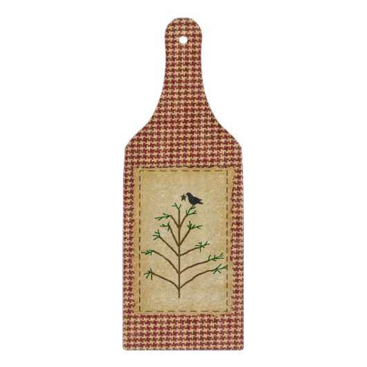 Primitive Pine Tree Glass Cutting Board Schneidebrett (Vorderseite)