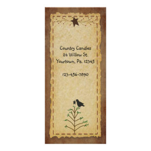Primitive Pine Tree Rack Card Werbekarte