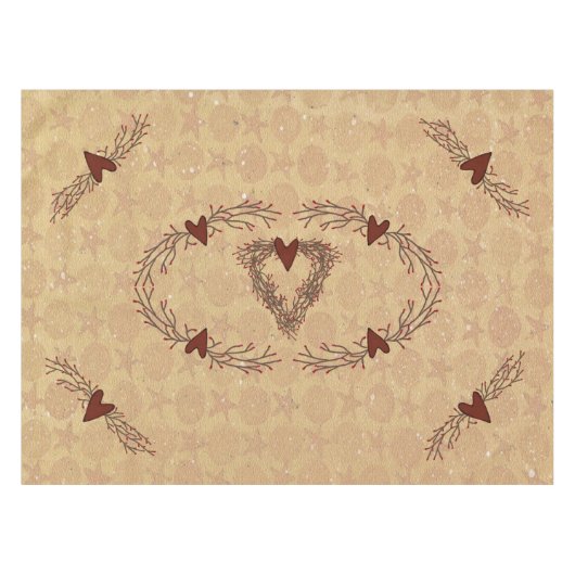 Primitive Pip Berry Herzklosett Tischdecke (Vorderseite (Horizontal))
