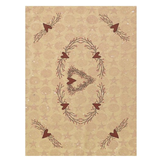 Primitive Pip Berry Herzklosett Tischdecke (Vorderseite)