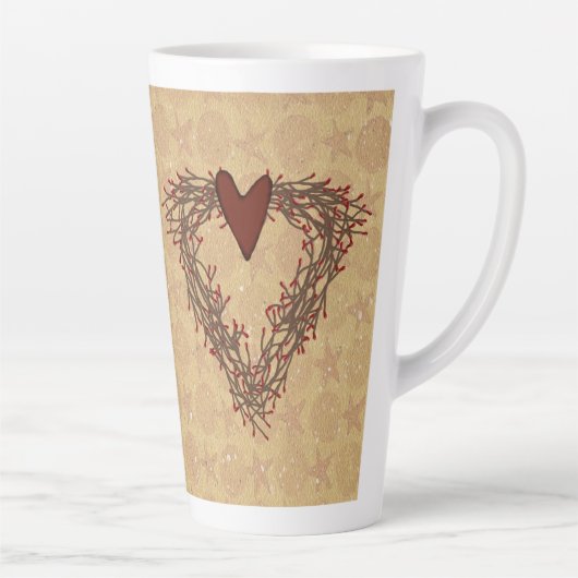 Primitive Pip Berry Herzkranz Latte Tasse (Rechts)