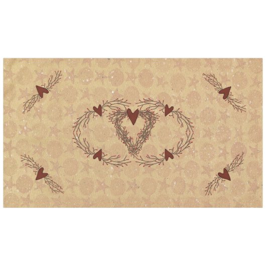 Primitive Pip Berry Herzkranz Tablette Grosses Tischdecke (Vorderseite (Horizontal))