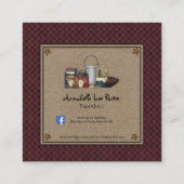 Primitive Rag Doll Rusty Stars Rustikale Kerze Kra Quadratische Visitenkarte (Rückseite)