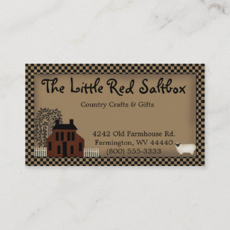 Primitive Red Saltbox Business Card Visitenkarte