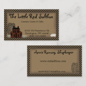 Primitive Red Saltbox Business Card Visitenkarte (Vorne/Hinten)