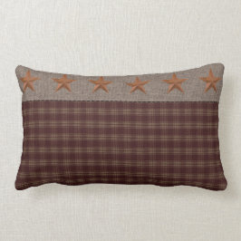 Primitive rustikale Burgunder-Homespun/rostfreie S Lendenkissen