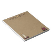 Primitive rustikale Note Pad mit Kerzen & Berries Notizblock (angewinkelt)