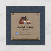 Primitive Rusty Stars Country Rag Doll Kraft Quadratische Visitenkarte (Rückseite)