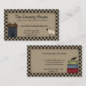 Primitive Saltbox House & Sheep Editable Visitenkarte (Vorne/Hinten)