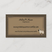 Primitive Saltbox House-Visitenkarte Visitenkarte (Rückseite)