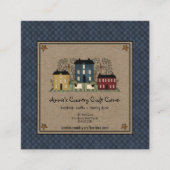Primitive Saltbox Willow Tree and Sheep Quadratische Visitenkarte (Vorderseite)