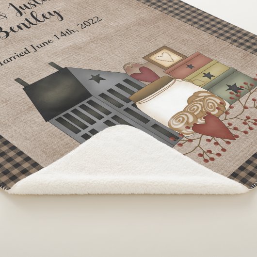 Primitive Saltbox-Zuhause Sherpadecke (3/4)