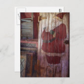 Primitive Santa Claus Feiertagspostkarte (Vorne/Hinten)