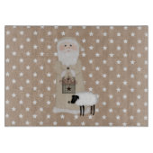 Primitive Santa Glass Cutting Board Schneidebrett (Vorderseite)