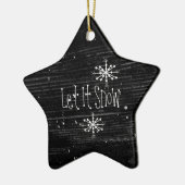 Primitive Schneeeinrichtung Keramikornament (Links)