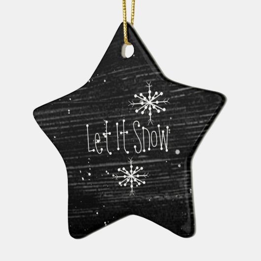 Primitive Schneeeinrichtung Keramikornament (Links)