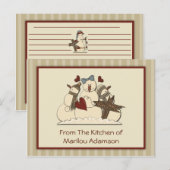 Primitive Schneemann Rezeptkarten Postkarte (Vorne/Hinten)