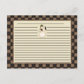 Primitive Schneemann- und Knochenrezeptkarten Postkarte (Rückseite)
